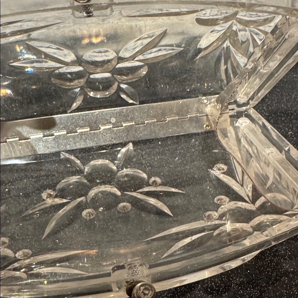 50s Elegant Lucite Clear Clutch Bag - Picture 6 of 13
